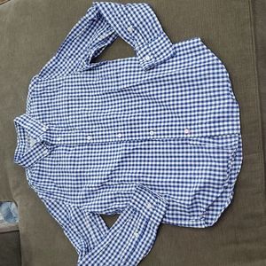 💥50% sale💥Crewcuts gingham cotton blue button down sz12 #c50